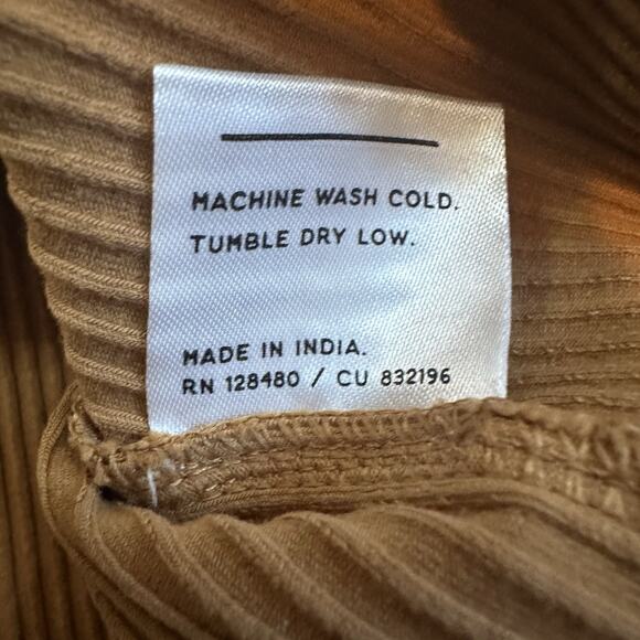 Pact Dress Ribbed Jazz Brown Camel Size Large Long Sleeve Belted Midi Organic - Picture 9 of 11